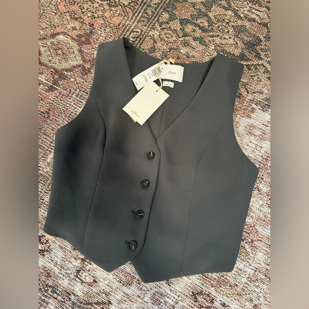 Wilfred Stucco vest NWT Size 2, coal grey